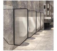 Black Urinal Partition Divider, Tempered Glass Public Toilet Privacy Screens with Stainless Steel Frame, Wall Mounted Urinal Privacy Baffle for Hotel, School, Shopping Ma,Black1-4 Pcs