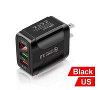 (black, US Plug) QC USB Phone Charger 30W Power Adapter 20W LED Display Screen Quickly Charging Source For Iphone 13 12 Samsung Huawei Xiaomi