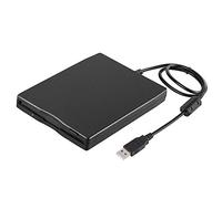 Black USB 2.0 External Floppy Disk Drive Compatible with Windows XP/7/8/10/Vista/Mac OS, Compact 15x15x1.3cm Design, Includes User Manual