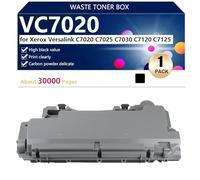 Black VC7020 Hight Capacity Waste Toner Box Replacement for Xerox Versalink C7020 C7025 C7030 C7120 C7125 Printer, High-Definition Printing, 30000 Pages,Black-1 pack