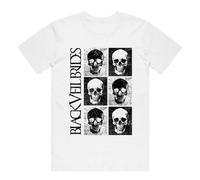 Black Veil Brides Men's Skulls Back Print T-Shirt in White | Size: Medium Black Veil Brides White M