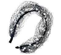 Black Veil Headband Comfortable Tulle Mesh Face Veil with