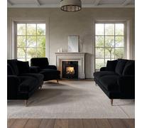 Black Velvet 3 Piece Sofa Set - Payton