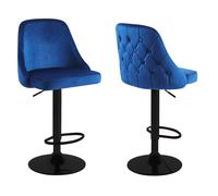 Hygrad Built to Survive Set Of 2 Adjustable Breakfast Velvet Bar Stools Swivel Gas Lift Chair Kitchen Barstool Cafe Pub
