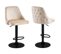 Hygrad Built to Survive Set Of 2 Adjustable Breakfast Velvet Bar Stools Swivel Gas Lift Chair Kitchen Barstool Cafe Pub