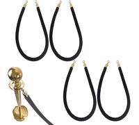 Black Velvet Barrier Rope with Gold Hooks 4 Pack Portable Queue Line Dividers 32mm Thick Ideal for Home Theater Decor & Movie Room Accessories (63in/160cm)