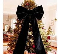 Black Velvet Christmas Tree Topper Bow Extra Large 19.7 x