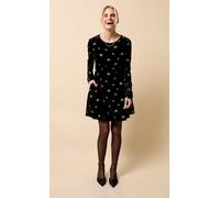 Black Velvet Embroidered Mini Dress Little Mistress Black 8