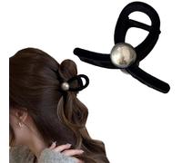 Black Velvet Hair Claw Clip for Women & Girls - Nonslip Jaw Clips Barrettes for Thick & Thin Hair
