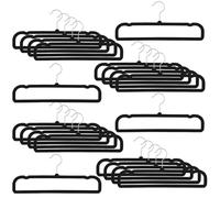 Black Velvet Hangers 20 Pack, Slim Space-Saving Design, Non-Slip Flocked Surface with Rotating Metal Hooks, Ideal for Various Fabrics, Maximize Closet Organization