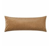 Black Velvet Lumbar Pillow Cover Decorative Cushion Case Soft Ribbed Texture Sofa Couch Bed Home Decor Durable Zipper Closure (Tan, Body (20 x 54 Inches))