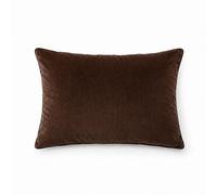 Black Velvet Lumbar Pillow Cover Decorative Cushion Case Soft Ribbed Texture Sofa Couch Bed Home Decor Durable Zipper Closure (Brown, King (20 x 36 Inches))