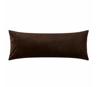 Black Velvet Lumbar Pillow Cover Decorative Cushion Case Soft Ribbed Texture Sofa Couch Bed Home Decor Durable Zipper Closure (Brown, Body (20 x 54 Inches))