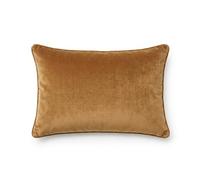 Black Velvet Lumbar Pillow Cover Decorative Cushion Case Soft Ribbed Texture Sofa Couch Bed Home Decor Durable Zipper Closure (Camel, King (20 x 36 Inches))