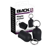 Black Velvets Silicone Nipple Suckers with Rings - Black Black