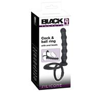 Black Velvet - Prostate and Penis Ring with Anal Dildo (Black)