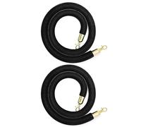 Black Velvet Queue Barrier Rope with Hooks 4/5/8/9Ft Stanchion Rope for Crowd Control Queue Divider 3.2cm Width Ideal for Events and Venues