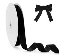 Black Velvet Ribbon,Valentine's Day Ribbons for Gift Wrapping,Gift Wrapping Ribbon for Mother's Day,20mm x 25Yard Black Ribbons,Christmas Velvet Ribbon