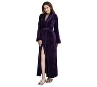 Black Velvet Robe Women | Long Dressing Gown With Hood Flannel Hooded Robe Baggy Fleece Bath Robes Thermal Sleep Shirt Thick Fuzzy Nightshirt Slouchy Pile Nightwear Winter Warm Splicing Sleepwear