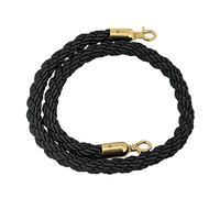 Black Velvet Rope Stanchions with Polished Gold Hooks - 4 Pack Crowd Control Barriers for Movie Theaters Parties Events - Hemp Braided Ropes & Poles