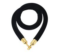 Black Velvet Rope with d Hoo, 2m Thick Queue Ber for Indoor/Outdoor Crowd Control, Perfect for Restaurants, Theaters & Events, Available in Various Lengths