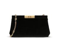 Black Velvet Shoulder Bag with Chain - female - Dolce & Gabbana - Shoulder Bags - Black - ONE SIZE - Bags ONE SIZE