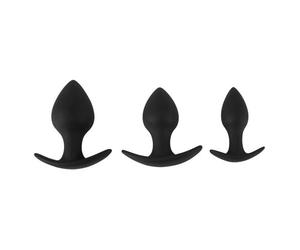 Black Velvet Silicone Three Piece Anal Training Set