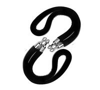 Black Velvet Stanchs for Crowd Control - 2 Pack with Silver Carabiners, Adjustable Lengths 0.9 to 4.2 Meters, Perfect for Queue ment and Events