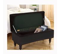 Black Velvet Stretch Ottoman Cover Sto Bench Slipcover Foldable Footrest Stool Protector Mum Size Slish and Perfect for Home Decor.