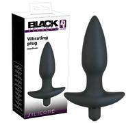 Black Velvet Vibrating Anal Plug - Medium