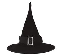Black Velvet Witch Hat with Buckle