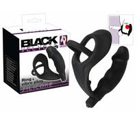Black Velvets Cock Ring Vibrating Anal Plug Butt Vibrator Penis Perineum Bullet