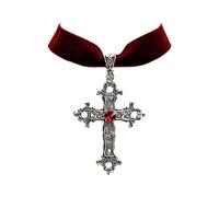 Black Velvets Cross Pendant Necklace Gothic Vintage Clavicle Chain Black Velvets Choker For Halloween Jewelry Gift Gothic Vampire Cross Choker