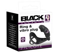 Black Velvets Cock Ring and Vibrating Anal Plug