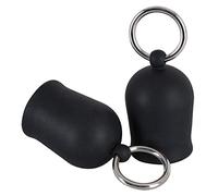 Black Velvets Silicone Nipple Suckers with Rings - Black Black