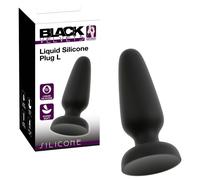 Black Velvets - silicone anal plug with suction cup (black) - L