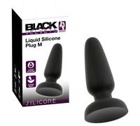 Black Velvets - silicone anal plug with suction cup (black) - M