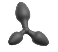 Black Velvets Triple Butt Plug Black 13.8 cm