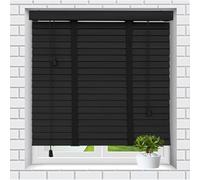 Black Venetian Blinds Faux Wood Window Blinds 50mm Slat Horizontal Shades Home Office Window Shutters 30x130cm 40x120cm 45x150cm 100x180cm 120x150cm(60x180cm)