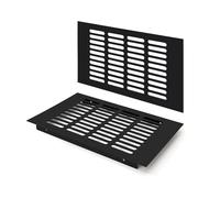 Black Ventilation Grille, Ventilation Grille Can Help Ventilate the Cabinet Rectangular 150 x 250 mm Cabinets and Bedrooms with Screws for Cabinets Doors Shoe Racks Dressers (2 Pieces)