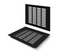 Black Ventilation Grille, Ventilation Grille Can Help Ventilate the Cabinet Rectangular 200 x 250 mm Cabinets and Bedrooms with Screws for Cabinets Doors Shoe Racks Dressers (2 Pieces)