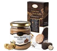 Black Venus Rice with Black Summer Truffle Tuber Aestivum Rich in Weight Body Control 250g and White Truffle Tuber borchii Luxury Gourmet Food Sauce Pasta for Steak Bread Pasta Risotto 170g