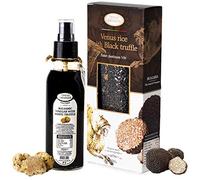 Black Venus Rice with Black Summer Truffle Tuber Aestivum Vitt Rich in Antioxidants Fibres Healthy Weight Body Control 250g and Balsamic Vinegar of Modena with White Truffle Salads Spray 100ml