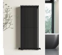 Black Vertical Double Panel Radiator 1200 x 500mm - Nevada
