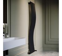 Black Vertical Wave Designer Single Panel Radiator 1800 x 400mm - Opala