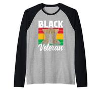 Black Veteran Soldier Military African American Us USA Raglan Baseball Tee