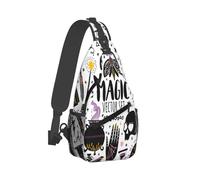 Black Victorian Gothic Skull Damask Unisex Chest Bag Lightweight Shoulder Bags Casual Crossbody Bags For Daily Use Travel Working