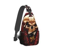 Black Victorian Gothic Skull Damask Unisex Daypack Breathable Shoulder Backpack Casual Crossbody Backpack For Travel Working Camping