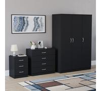 (Black) Vida Designs Riano 3 Piece Bedroom Set 12