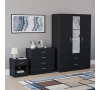 (Black) Vida Designs Riano 3 Piece Bedroom Set 14